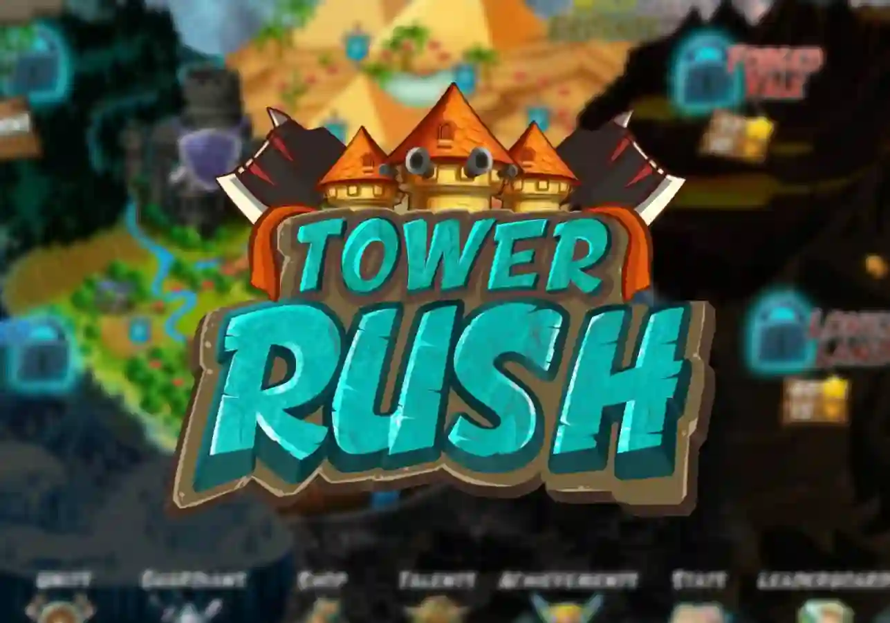 Interface de Tower Rush – tour en construction et bouton cashout